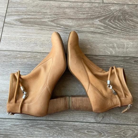 Ecco  Tan Soft Leather Ankle Chunky Heel Boots - Picture 8 of 13